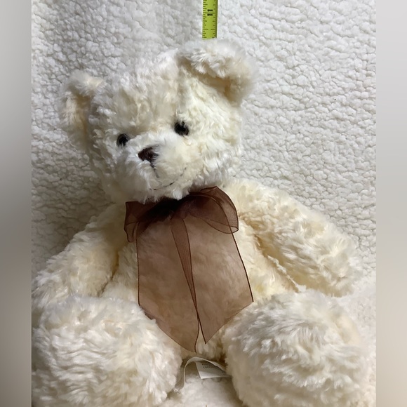 Carlton Cards Beige Teddy Bear with Brown Bow Stuffed Animal Plush Toy - Picture 6 of 6